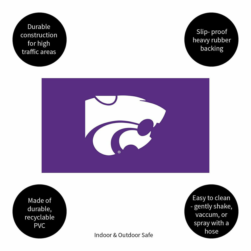 Full Color PVC Mat, 16" x 28", Kansas State University, Collegiate