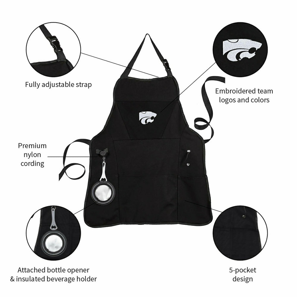 Grill Apron, Black, Kansas State University, Collegiate, Home