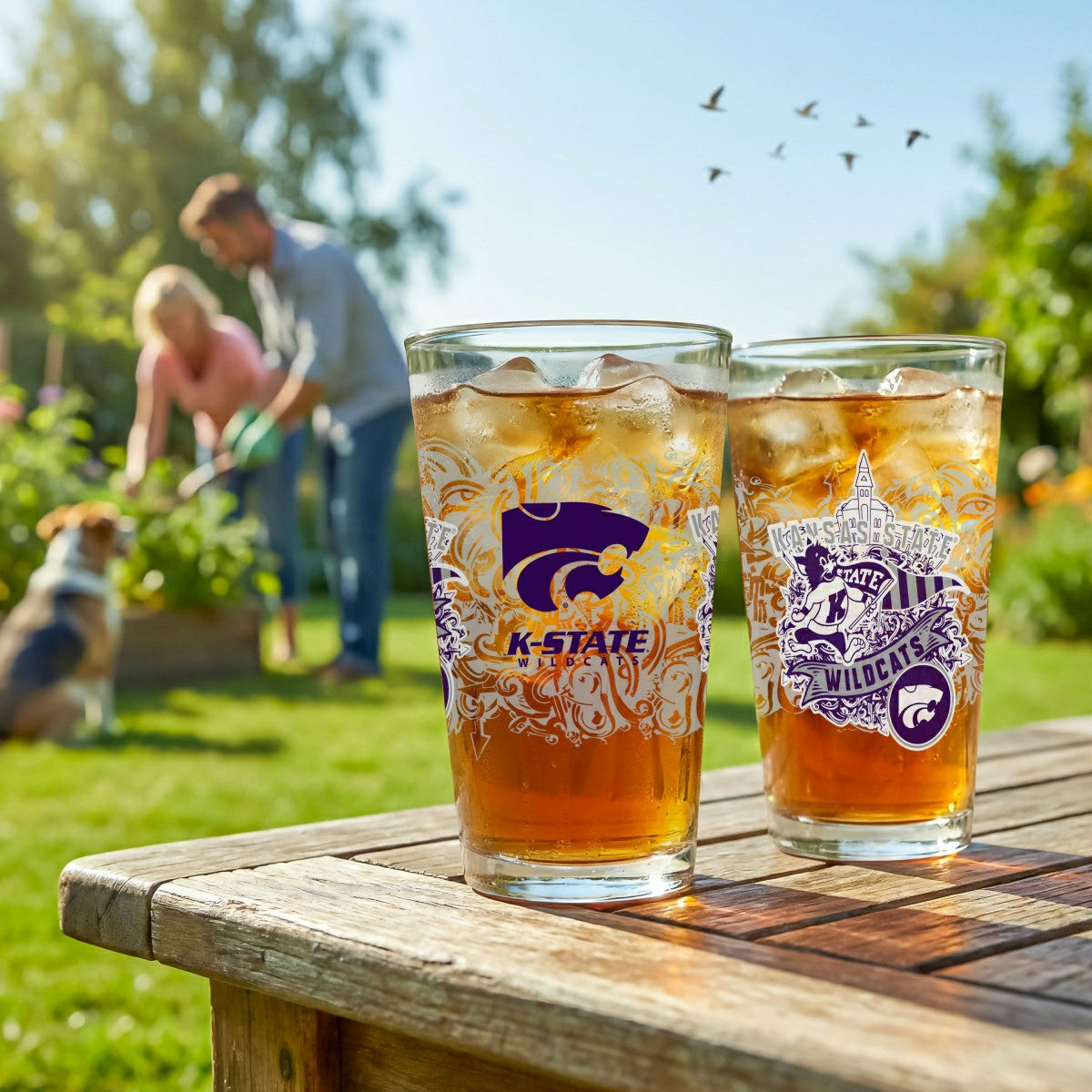 Kansas State University 16oz Glass pint, Set of 2, Collegiate, Home