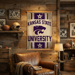 Kansas State University, Canvas Wall Tapestry, Medium, 36x24, Collegiate, Home