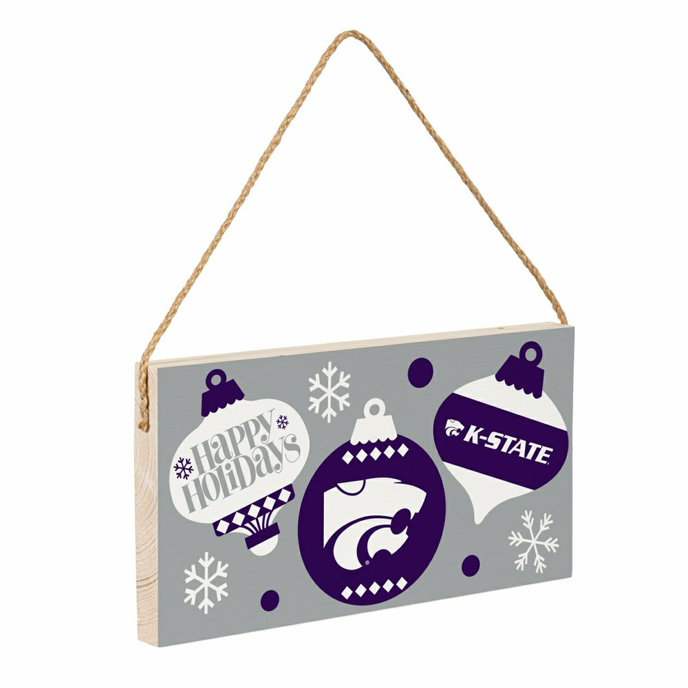 Kansas State University Holiday Wood Wall Sign, 6x11, Collegiate, Home