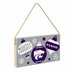 Kansas State University Holiday Wood Wall Sign, 6x11, Collegiate, Home