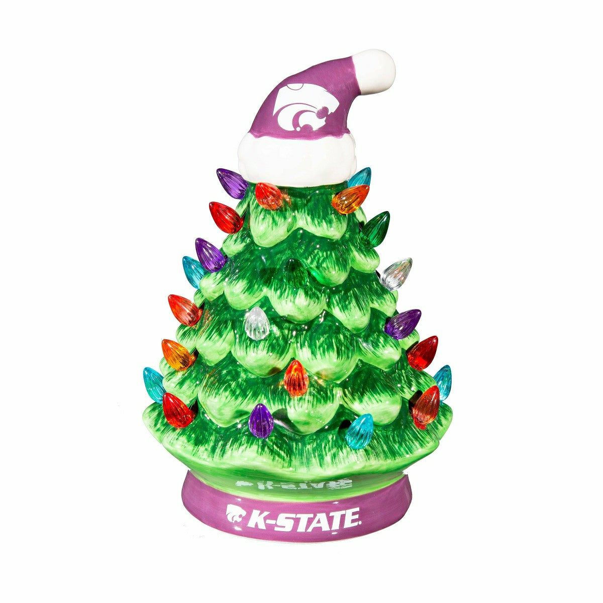 4" Mini LED Tabletop Christmas Tree, Set of 2, Kansas State University, Collegiate, Home