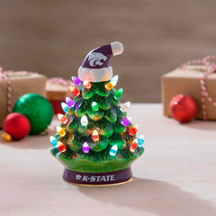 4" Mini LED Tabletop Christmas Tree, Set of 2, Kansas State University, Collegiate, Home