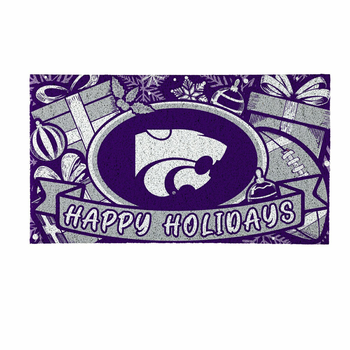 Kansas State University Holiday PVC Mat, 28"x16", Collegiate