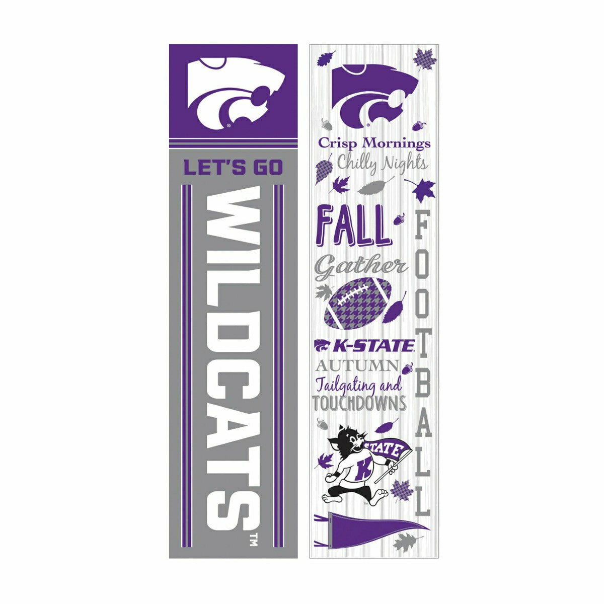 Kansas State University 46" Double Sided Leaner, Fall Seasonal, Collegiate, Home