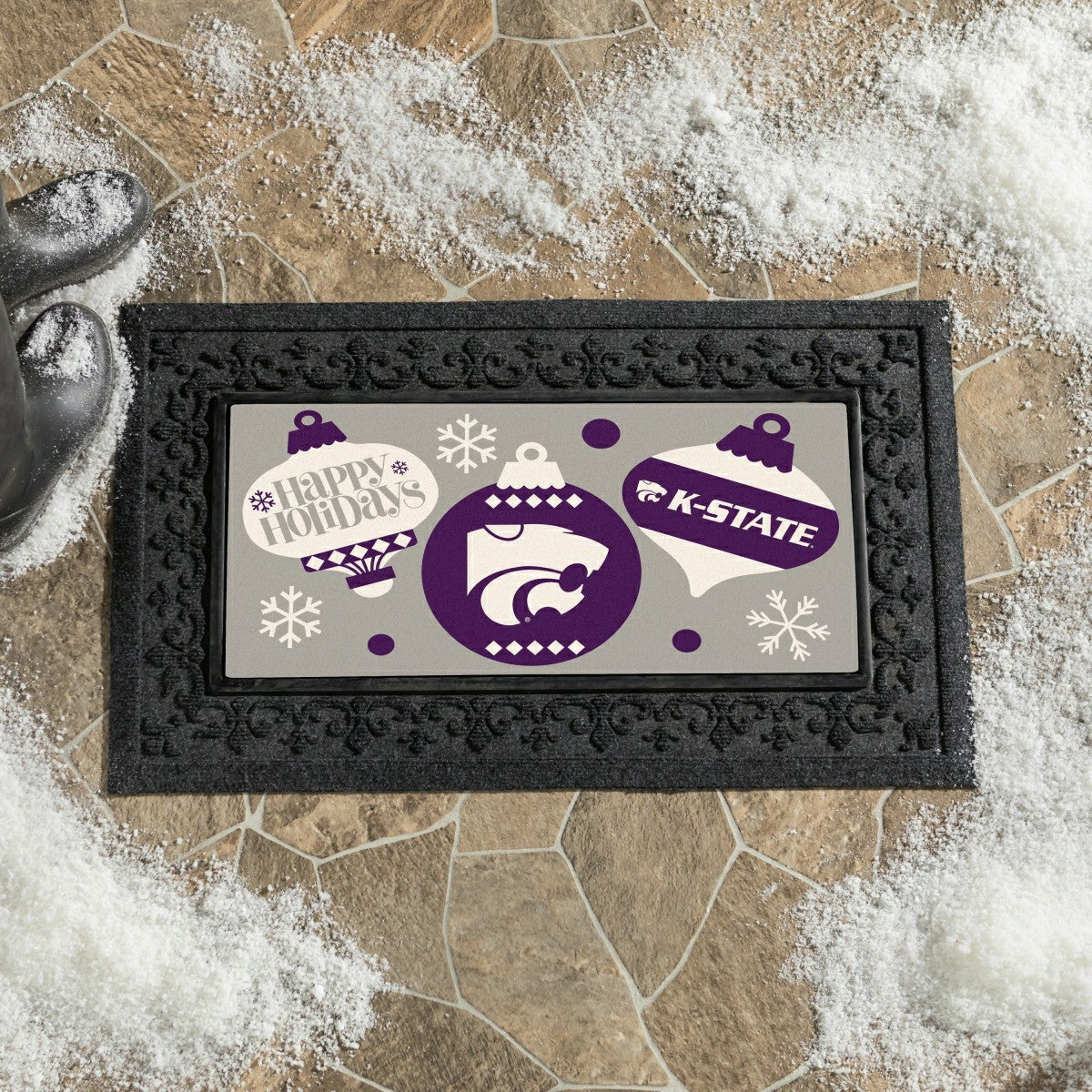 Kansas State University,University of Kansas Holiday Flocked Coir Sass, Collegiate