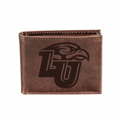 Liberty University, Bi-Fold Wallet, Brown, CH, 100% Genuine Leather, Collegiate, Home