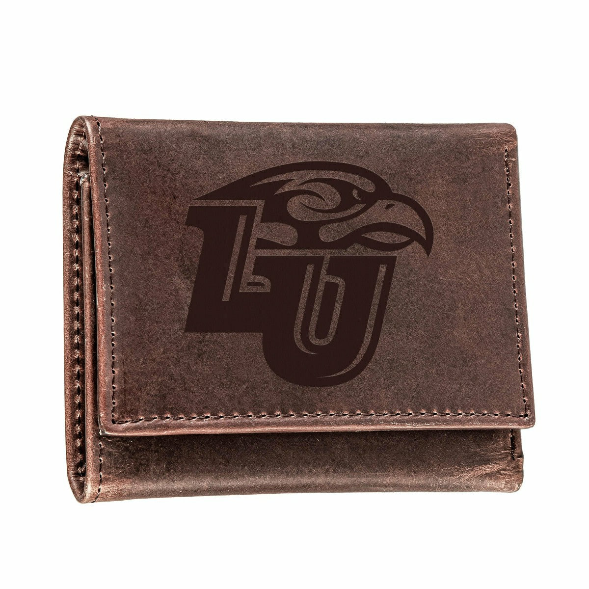 Liberty University, Tri-Fold Wallet, Brown, CH, 100% Genuine Leather, Collegiate, Home