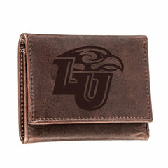 Liberty University, Tri-Fold Wallet, Brown, CH, 100% Genuine Leather, Collegiate, Home