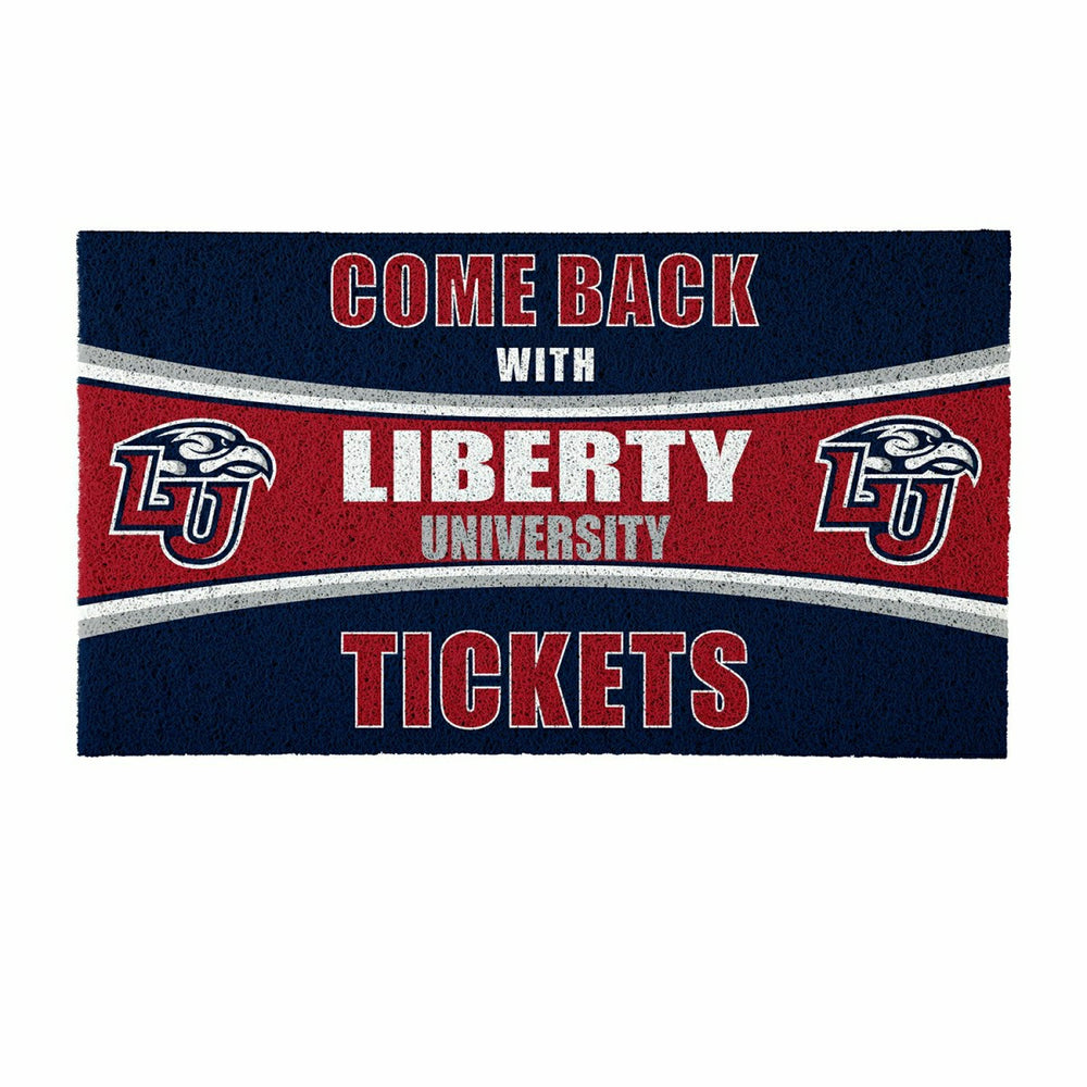 28" x 16" PVC Trapper Mat, Come Back with Tickets, Liberty University, Collegiate