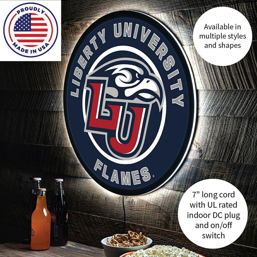 LED Wall Decor, Round, Liberty University, Collegiate, Home