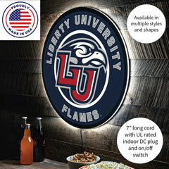 LED Wall Decor, Round, Liberty University, Collegiate, Home