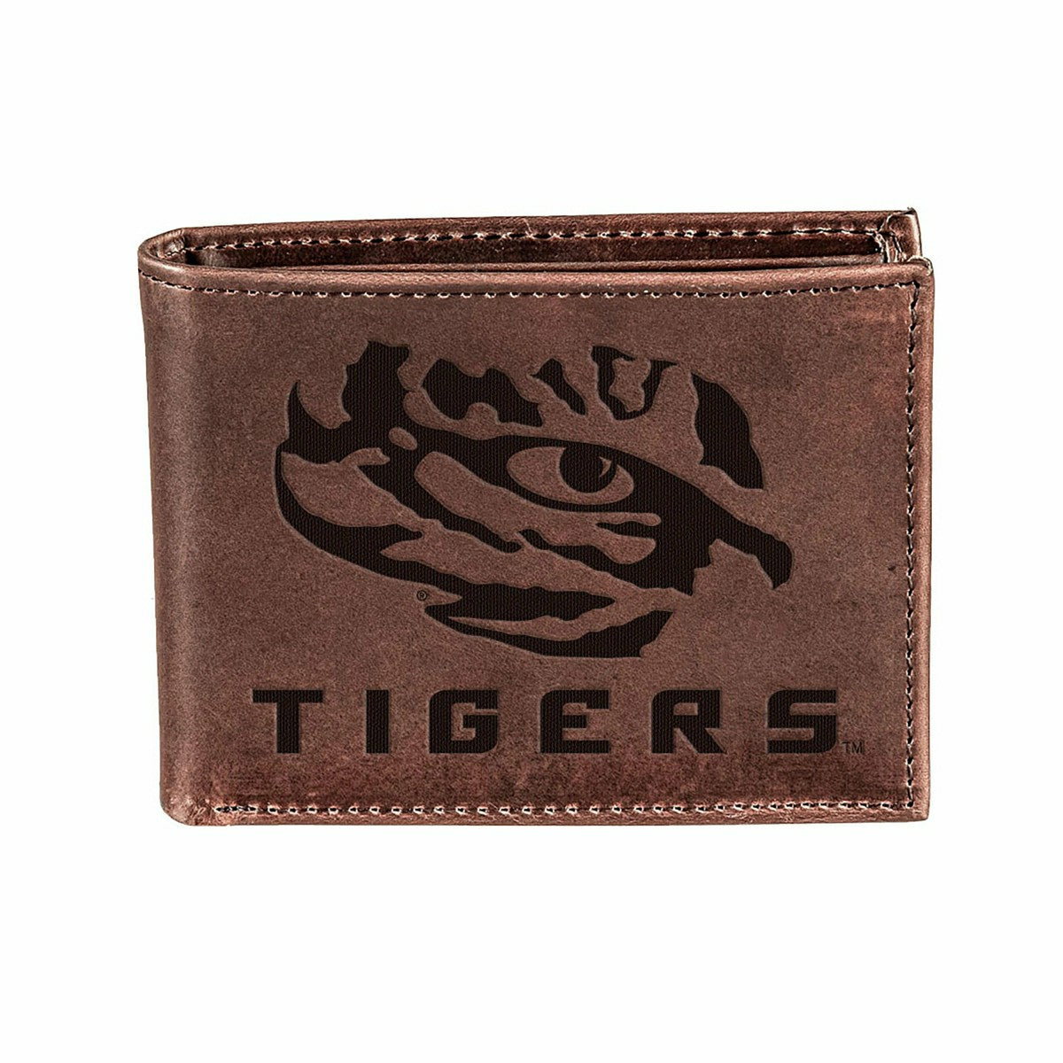 LSU, Bi-Fold Wallet, Brown, CH, 100% Genuine Leather, Collegiate, Home