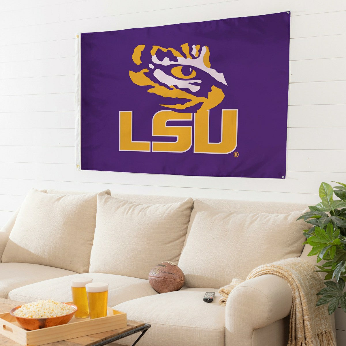Louisiana State University Single Sided Estate Flag with 2 Grommets, 3, Collegiate, Home