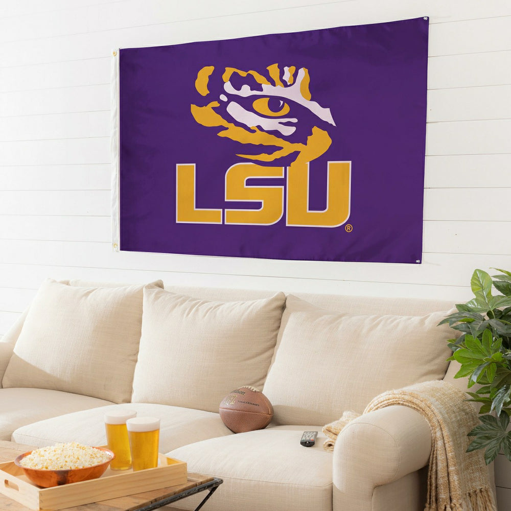 Louisiana State University Single Sided Estate Flag with 2 Grommets, 3, Collegiate, Home