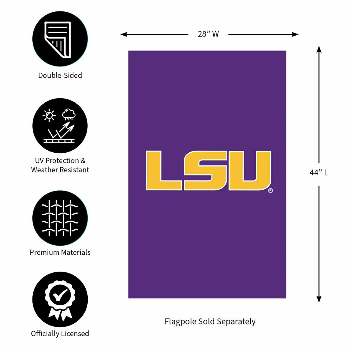 Louisiana State University Applique House Flag, Collegiate, Home