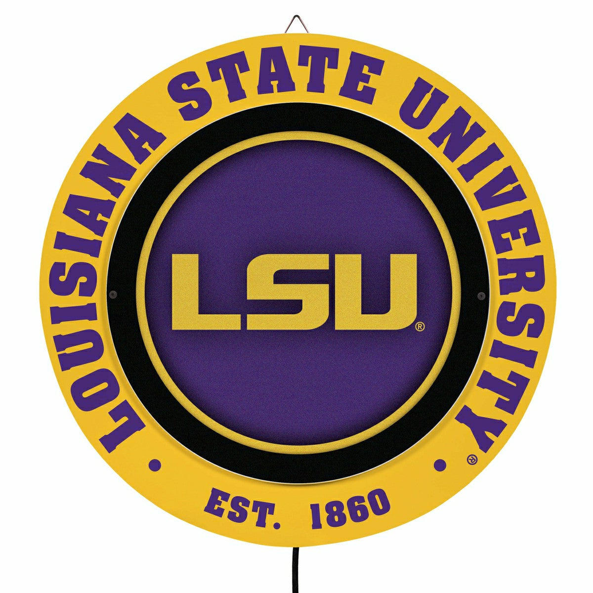 Louisiana State University, Metal Lite, Round, Collegiate