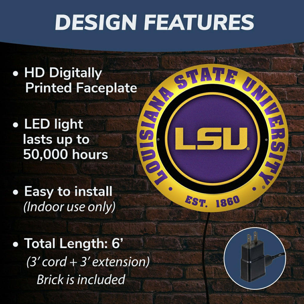Louisiana State University, Metal Lite, Round, Collegiate