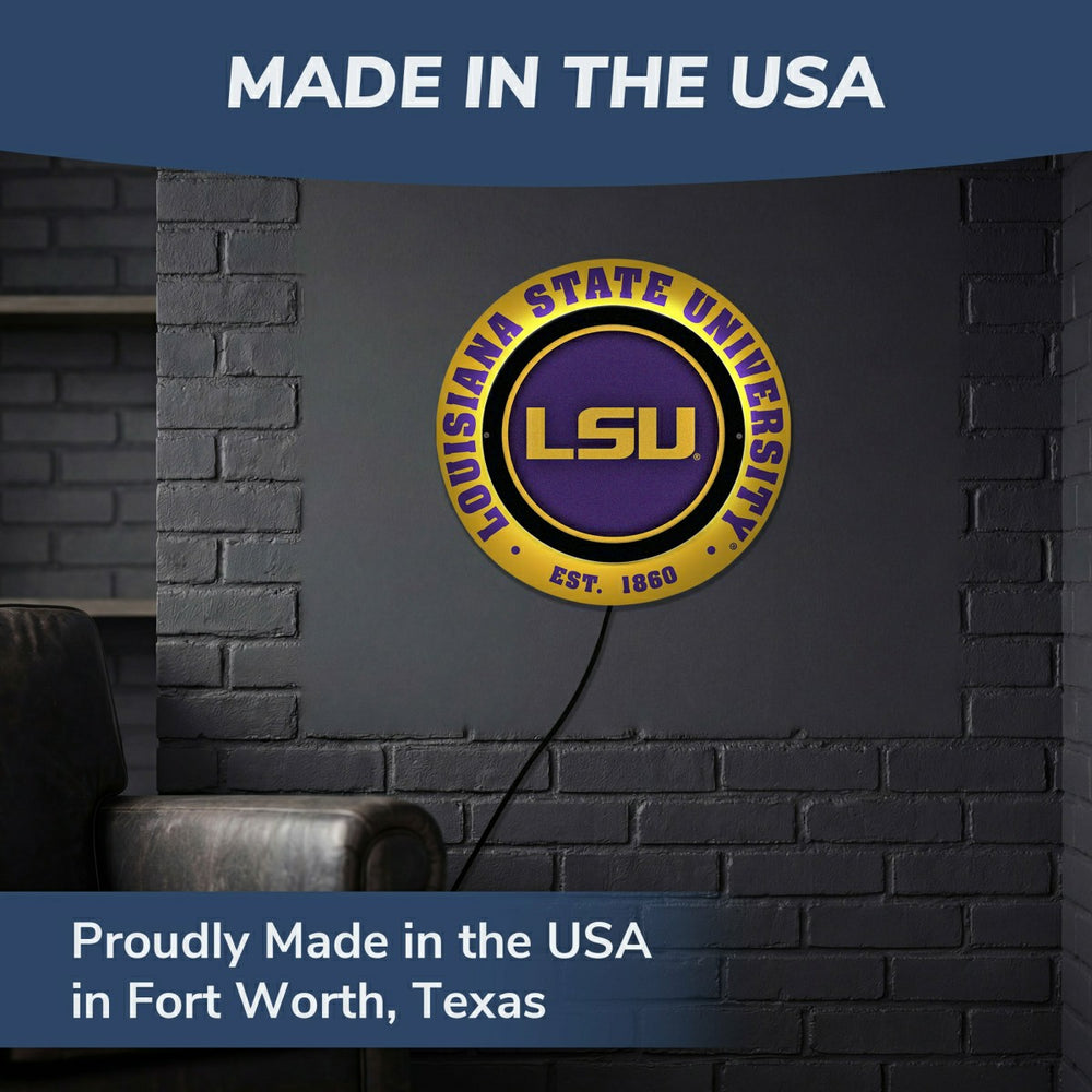 Louisiana State University, Metal Lite, Round, Collegiate