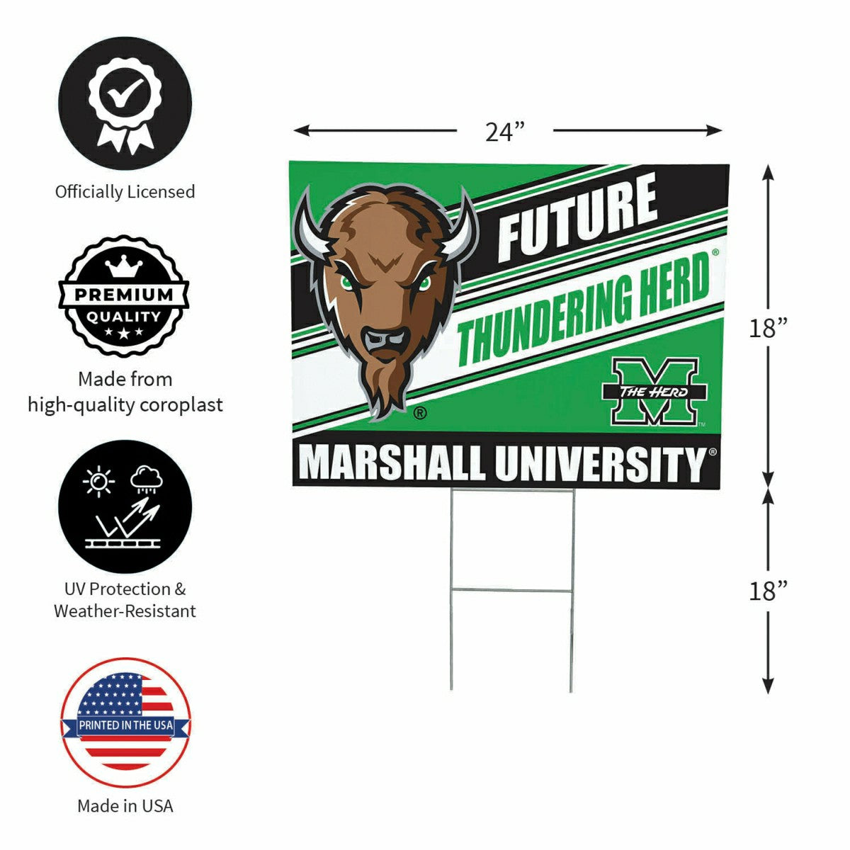 Marshall University Coroplast Yard Sign, Future Student, Collegiate, Home