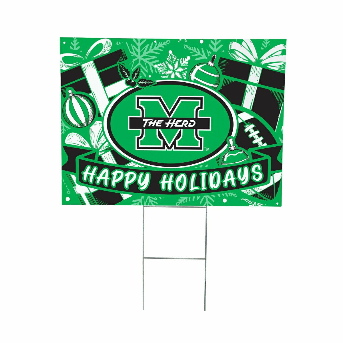 Marshall University Yard Sign, Holiday, Collegiate, Home