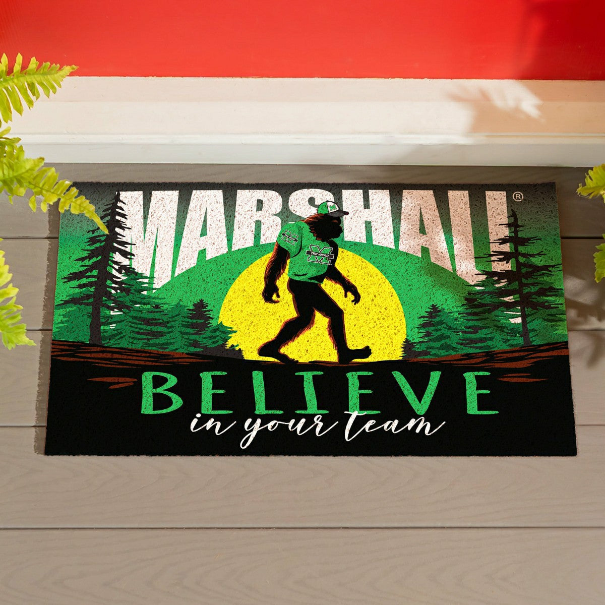 Marshall University Bigfoot PVC Mat, 28"x16", Collegiate