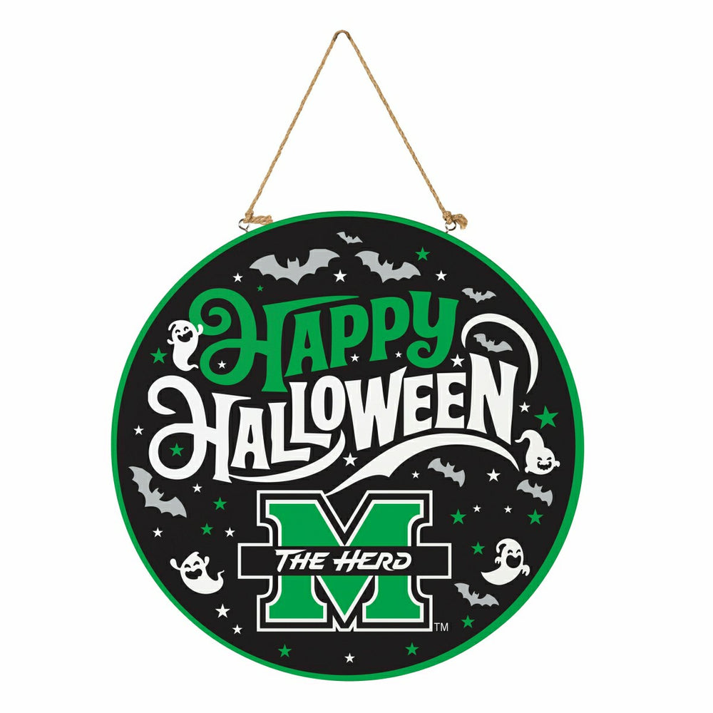 Marshall University Halloween Round Door Décor with Hanging Rope, 18x1, Collegiate, Home