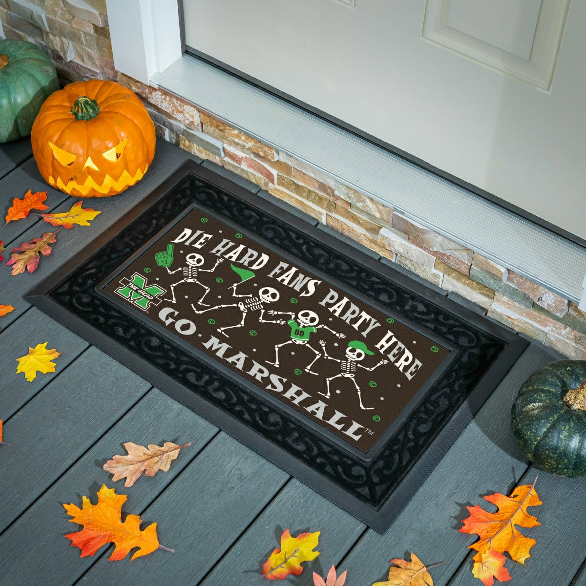 Marshall University Flocked Coir Halloween Sassafras Switch Mat, 22"x1, Collegiate