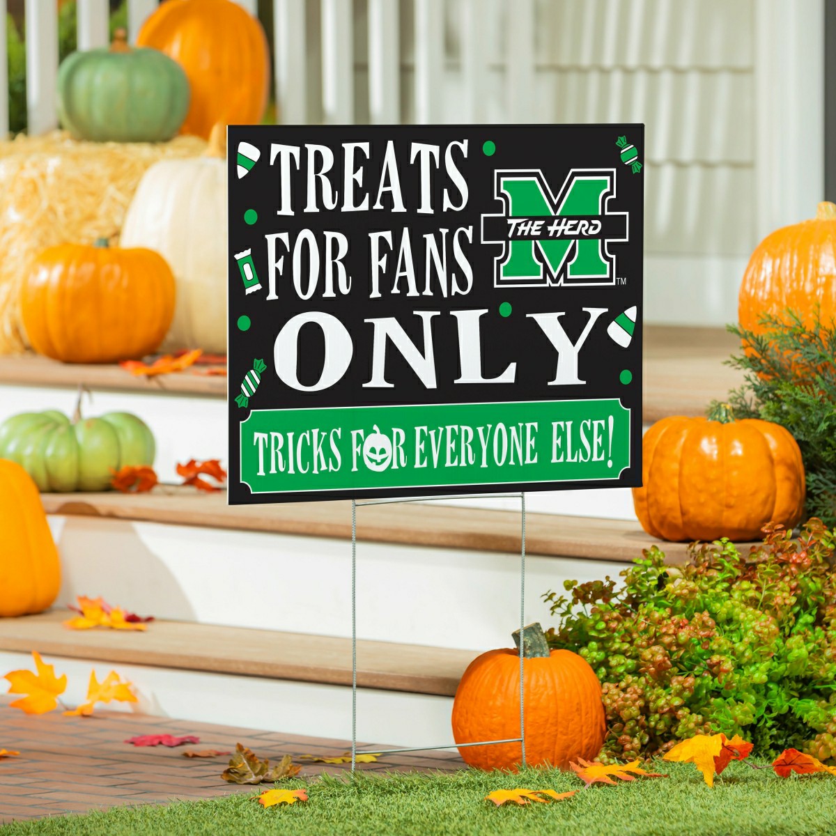 Marshall University Yard Sign, Halloween Treats for Fans, Collegiate, Home