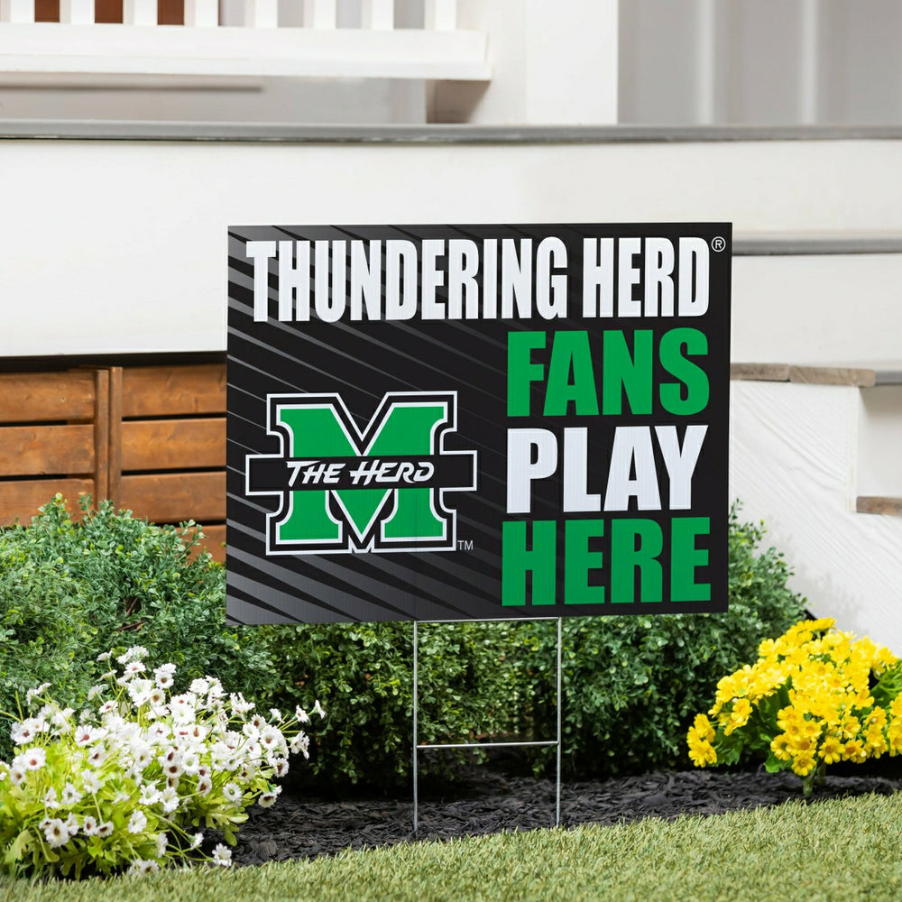 Marshall University Coroplast Yard Sign "Fans Play Here", Collegiate, Home