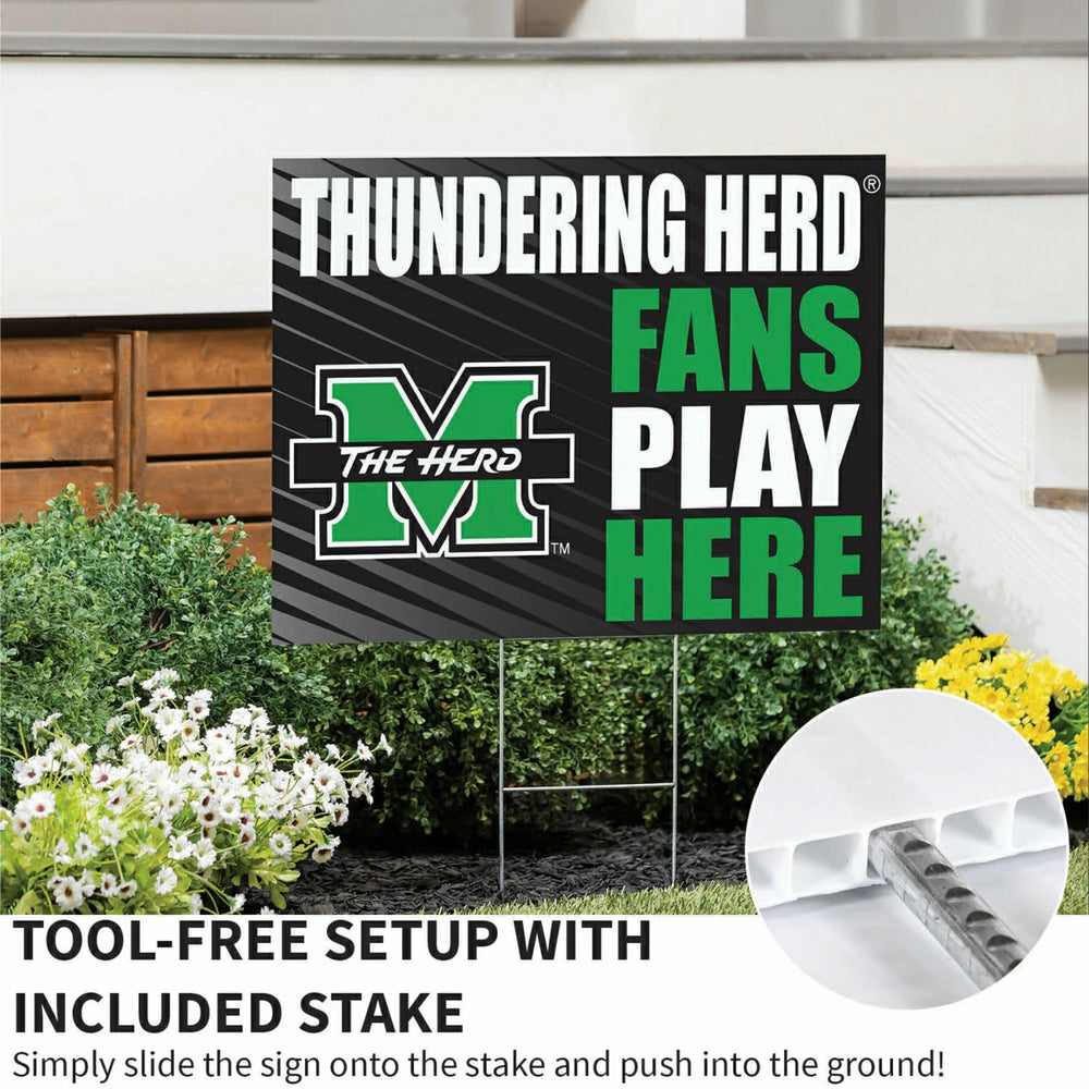 Marshall University Coroplast Yard Sign "Fans Play Here", Collegiate, Home