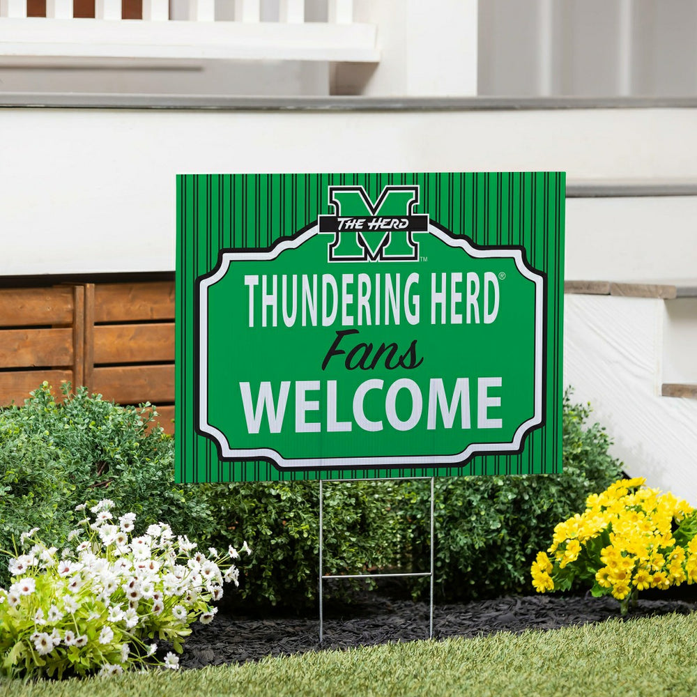 Marshall University Coroplast Yard Sign, "Fans Welcome", Collegiate, Home