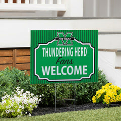 Marshall University Coroplast Yard Sign, "Fans Welcome", Collegiate, Home
