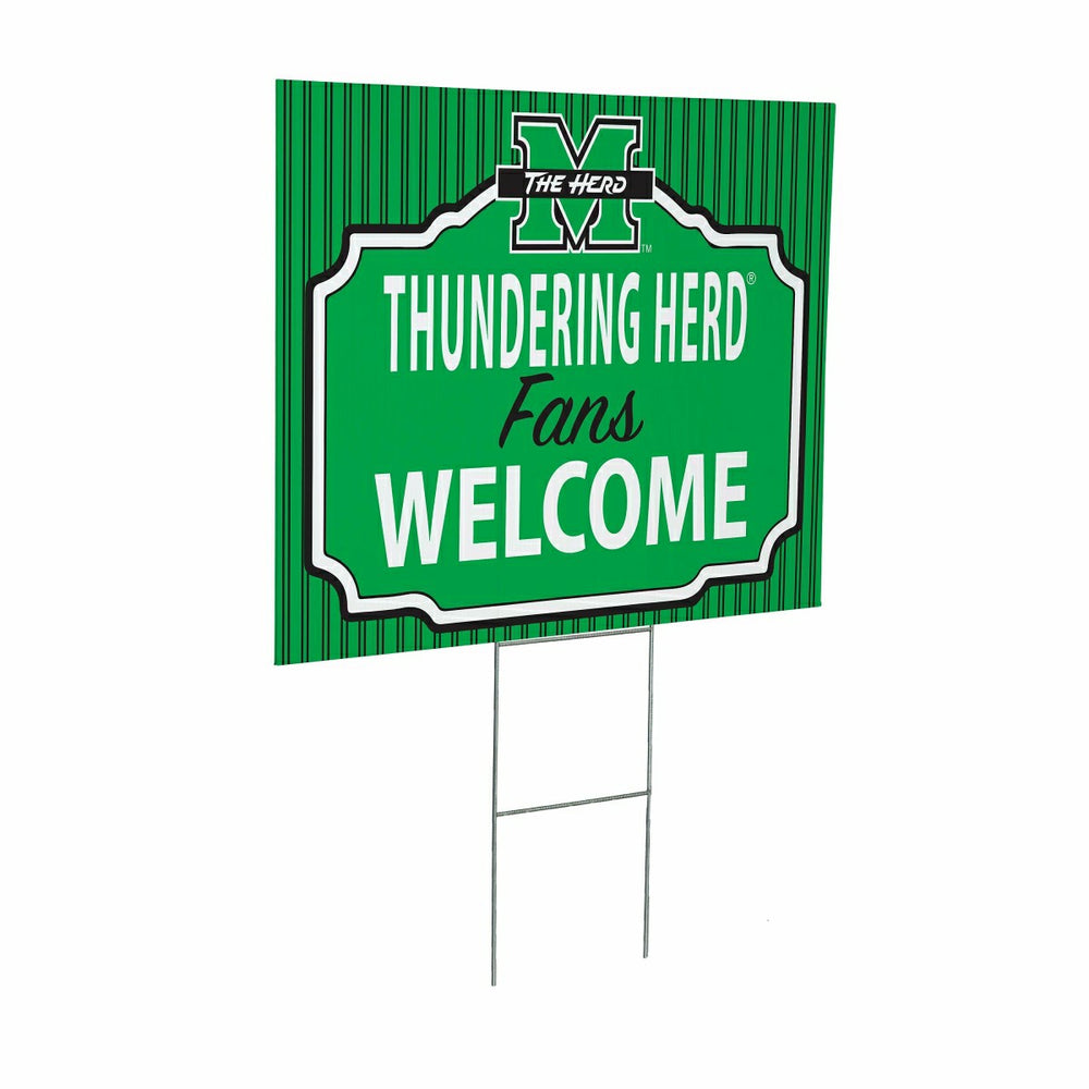 Marshall University Coroplast Yard Sign, "Fans Welcome", Collegiate, Home