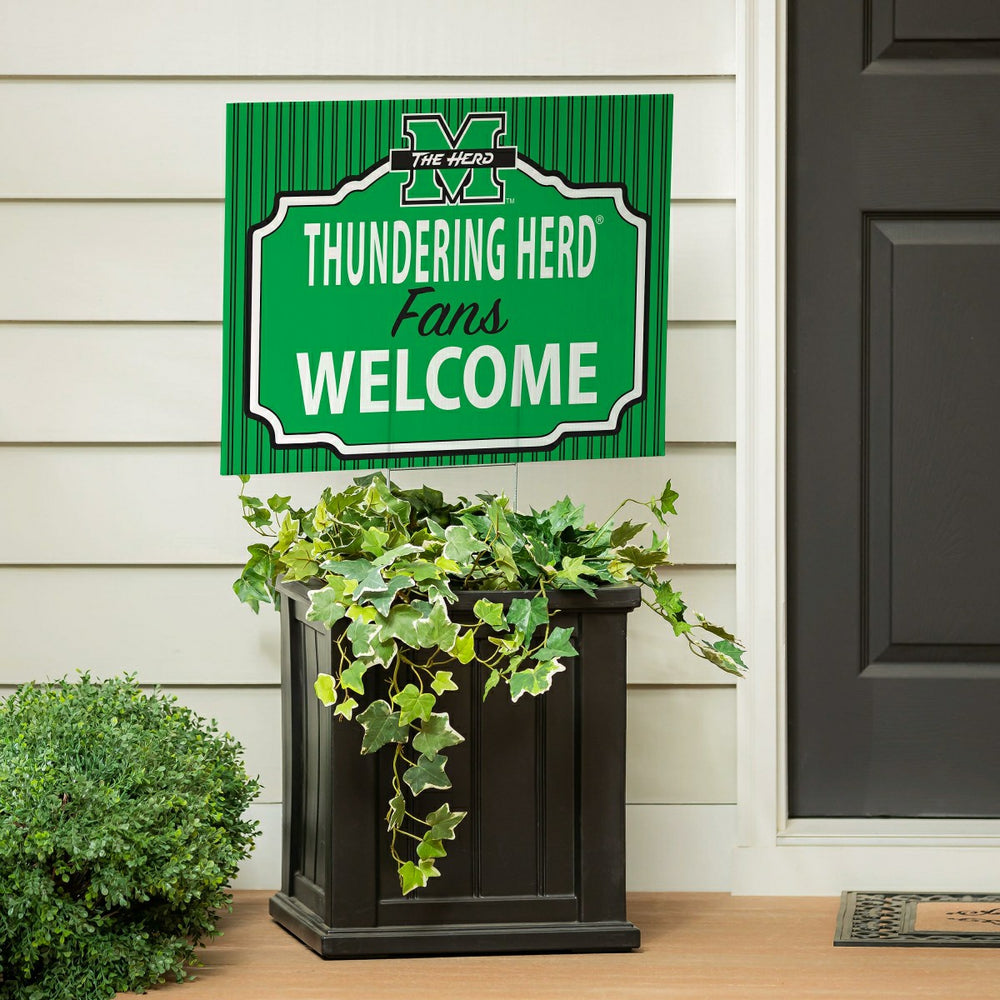 Marshall University Coroplast Yard Sign, "Fans Welcome", Collegiate, Home