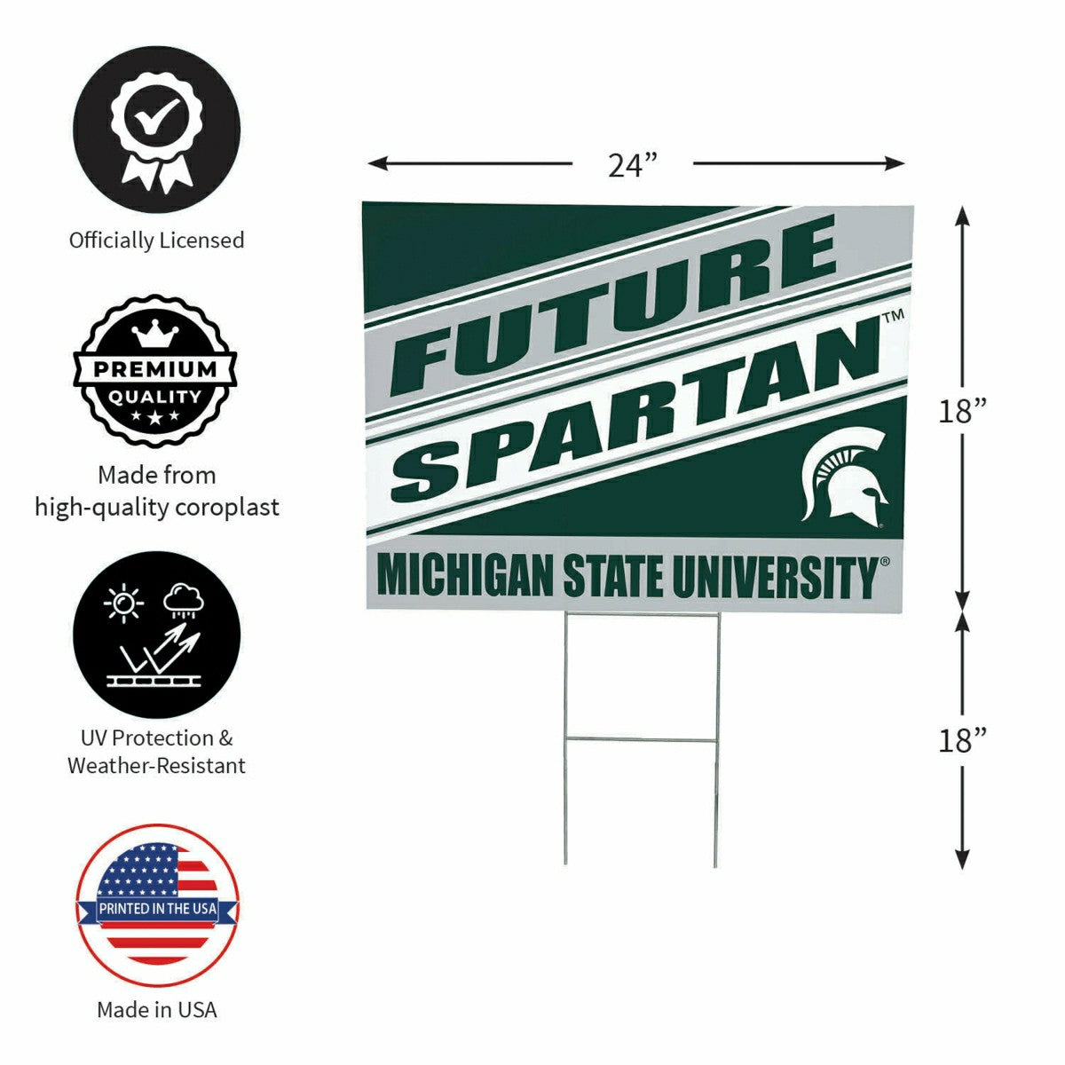 Michigan State University Coroplast Yard Sign, Future Student, Collegiate, Home