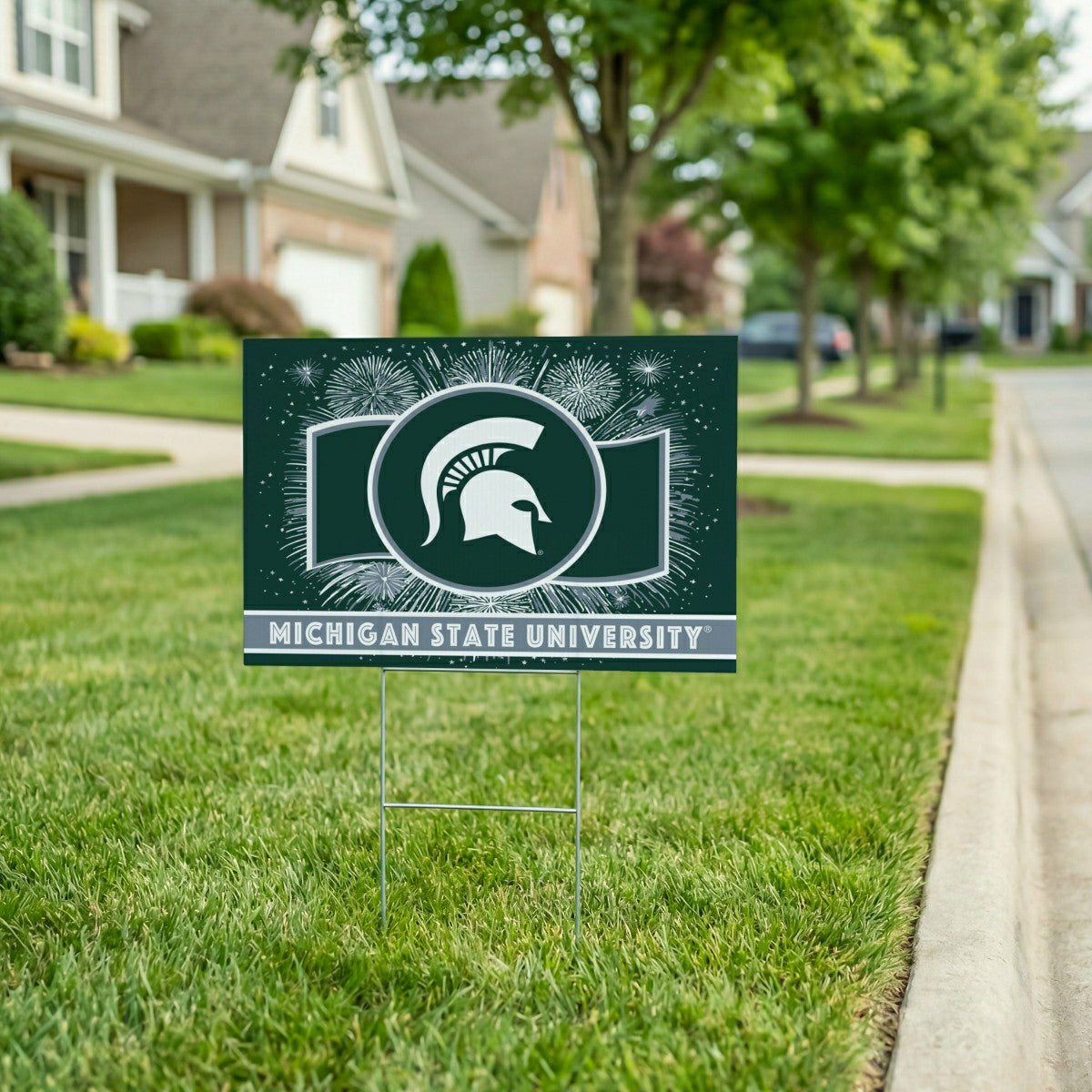 Michigan State University Yard Sign, Patriotic, Collegiate, Home
