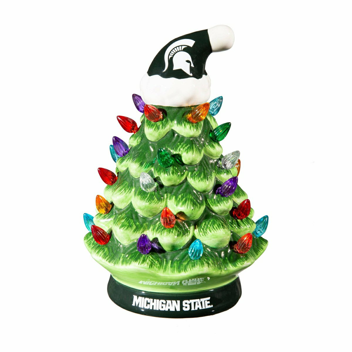 8" LED Ceramic Christmas Tree, Michigan State University, Collegiate, Home