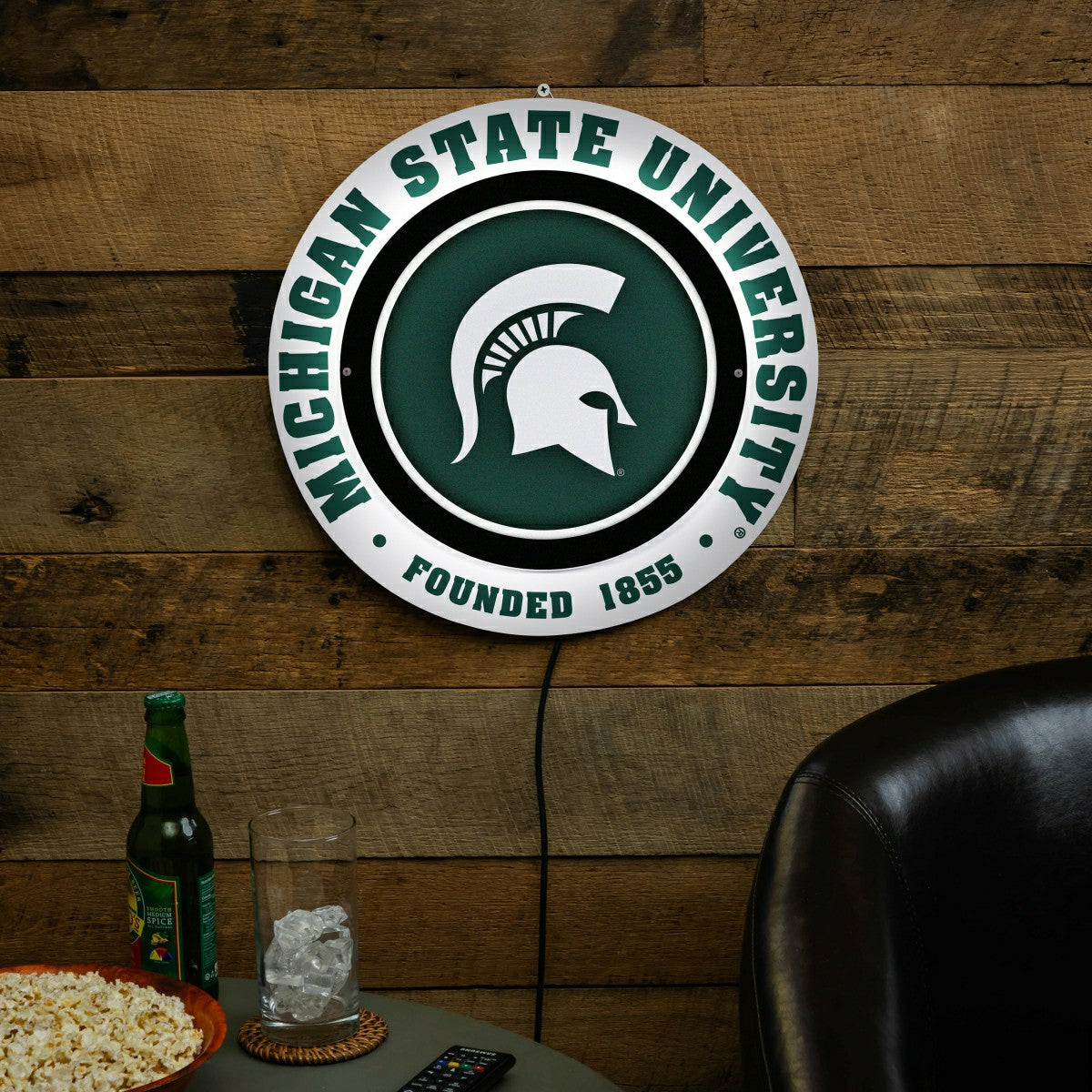 Michigan State University, Metal Lite, Round, Collegiate