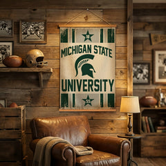 Michigan State University, Canvas Wall Tapestry, Medium, 36x24, Collegiate, Home