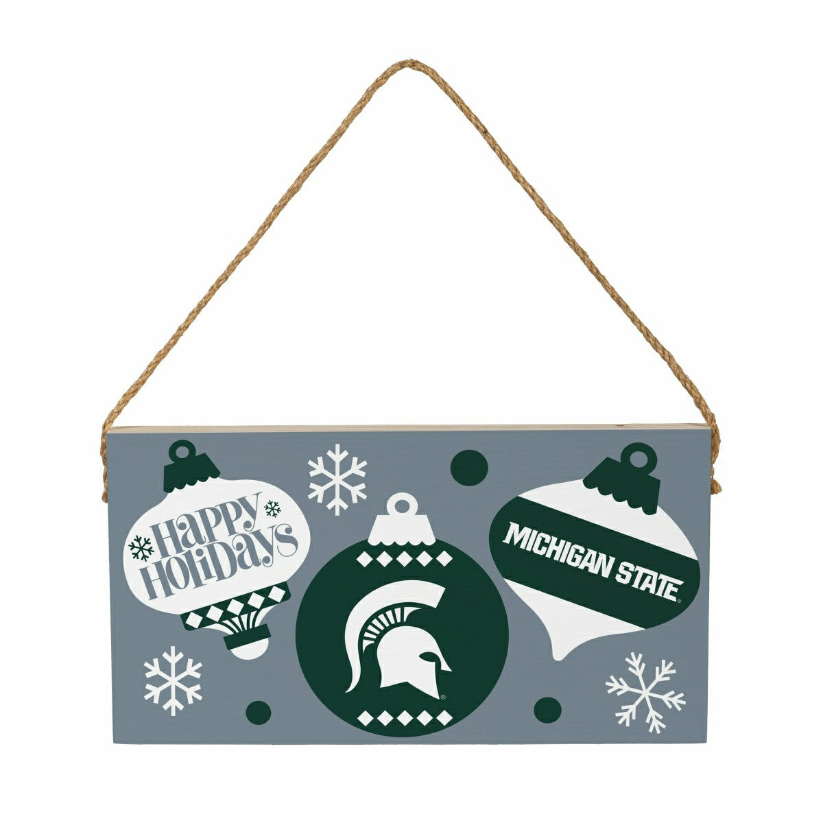 Michigan State University Holiday Wood Wall Sign, 6x11, Collegiate, Home