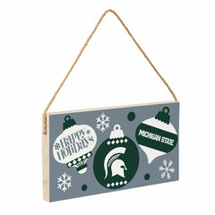 Michigan State University Holiday Wood Wall Sign, 6x11, Collegiate, Home