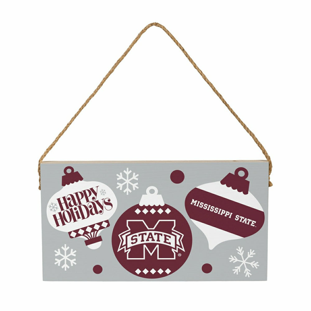 Mississippi State University Holiday Wood Wall Sign, 6x11, Collegiate, Home
