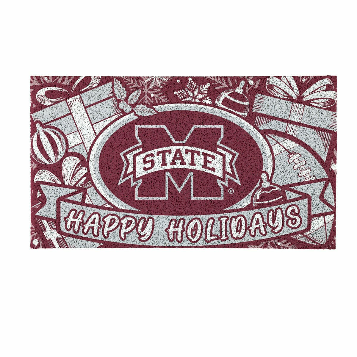 Mississippi State University Holiday PVC Mat, 28"x16", Collegiate
