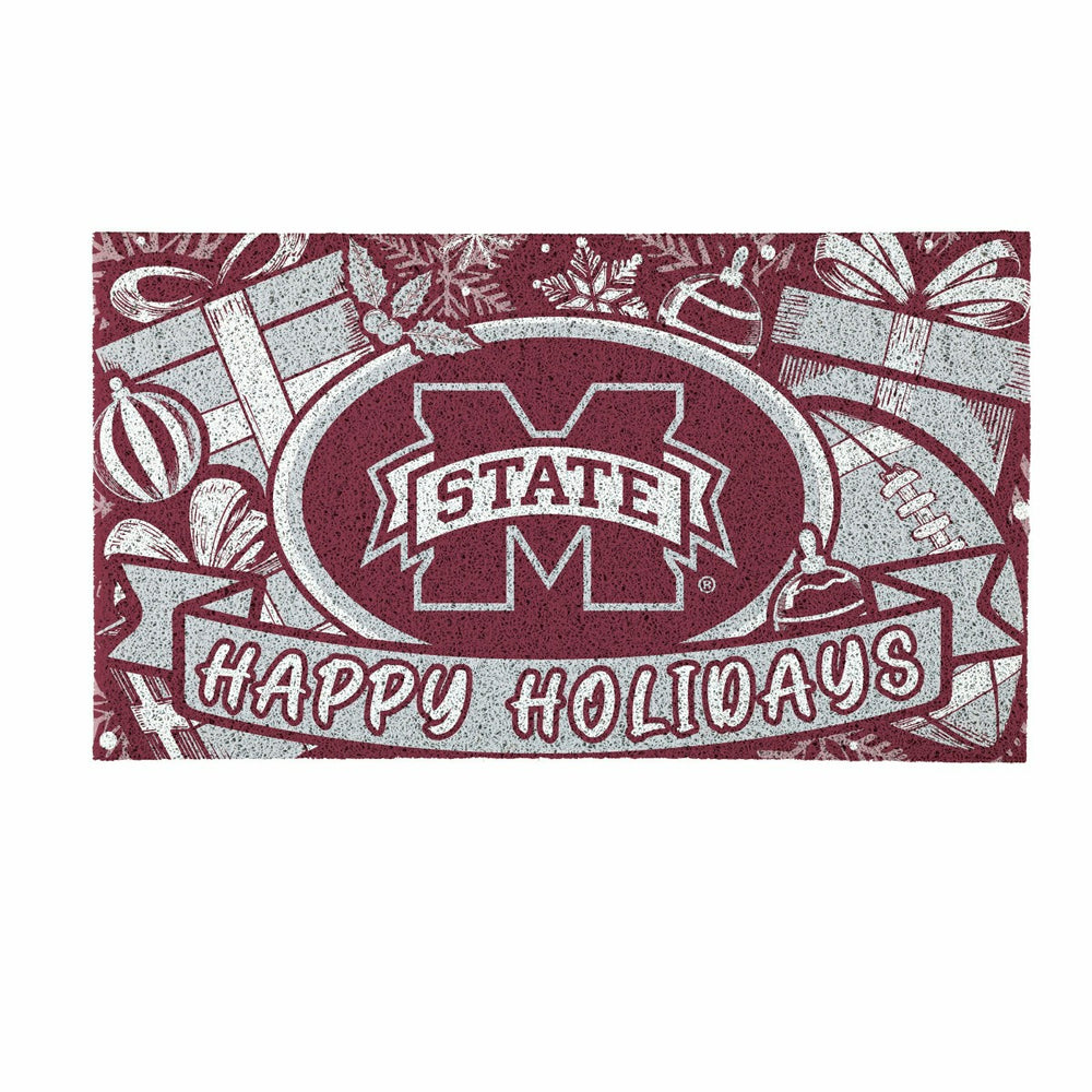 Mississippi State University Holiday PVC Mat, 28"x16", Collegiate