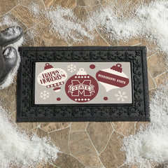 Mississippi State University Holiday Flocked Coir Sassafras Switch Mat, Collegiate