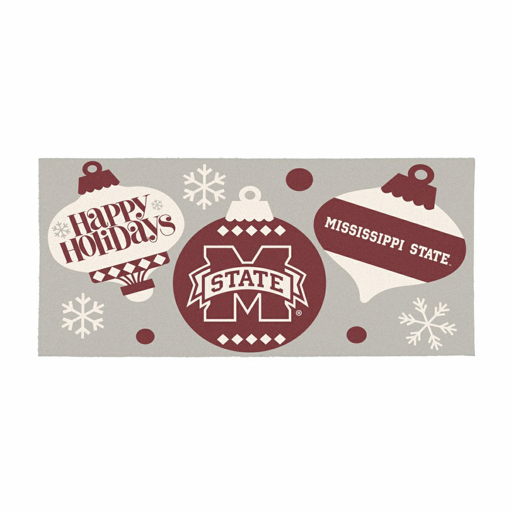 Mississippi State University Holiday Flocked Coir Sassafras Switch Mat, Collegiate