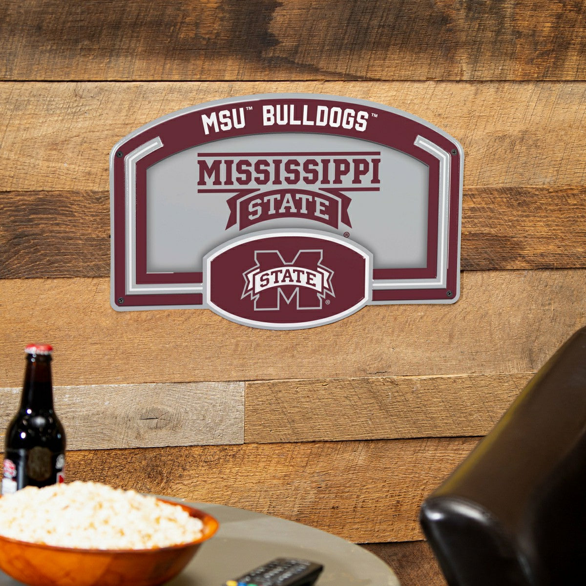 Mississippi State University USA Embossed Steel Wall Sign, 11" x 17", Collegiate, Home
