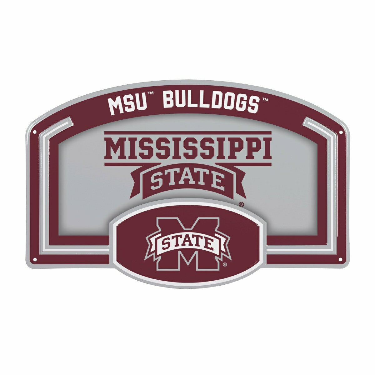 Mississippi State University USA Embossed Steel Wall Sign, 11" x 17", Collegiate, Home
